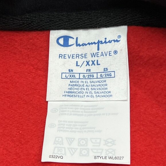 Champion Hooded Vest Mens L/XXL Red Sweatshirt Oversized Streetwear‎ 90s Y2K - Picture 6 of 7